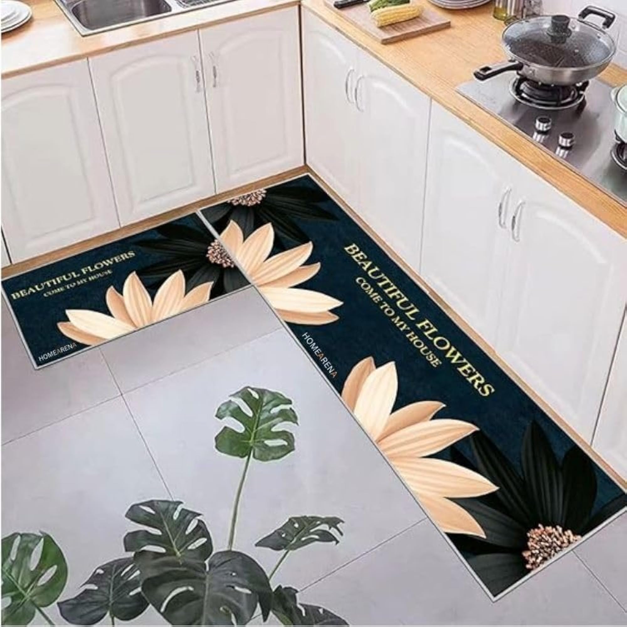 Rubber Kitchen Mats, Waterproof Memory Foam Set